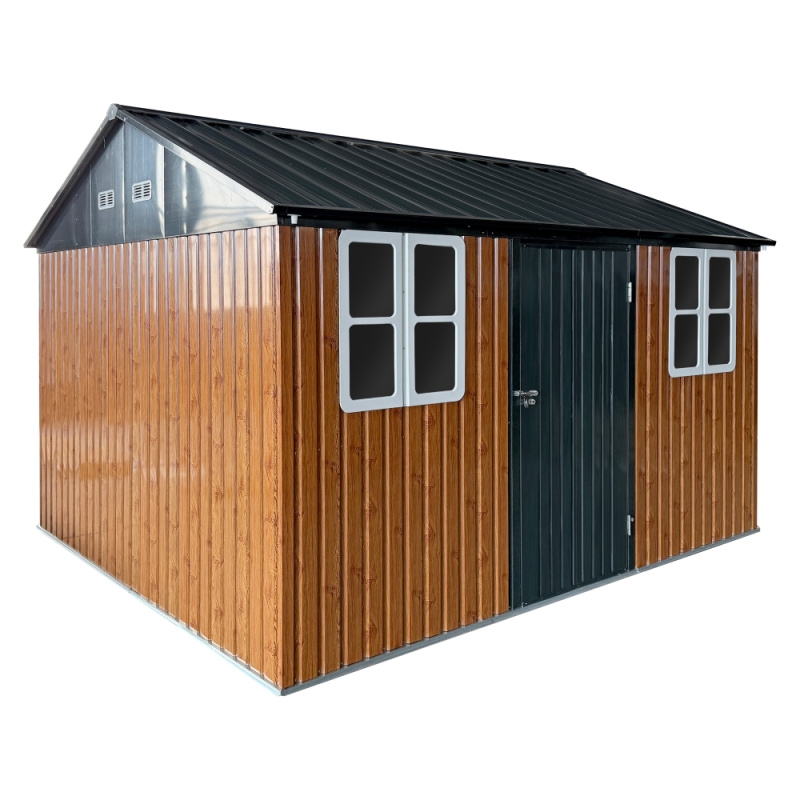 Plechový zahradní domek na nářadí, hnědá/antracitová, 3,6x3,1x2,5 m, GABKO