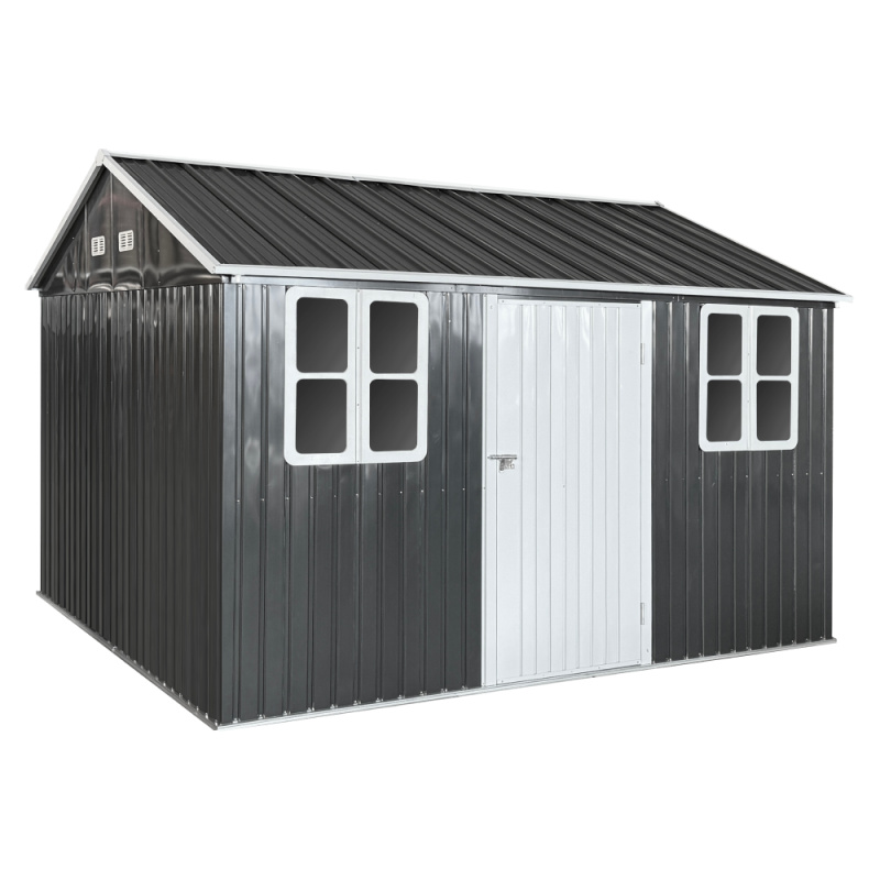 Plechový zahradní domek na nářadí, antracitová, 3,6x3,1x2,5 m, GABKO