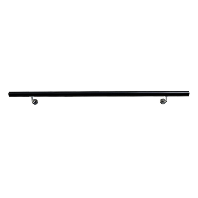 Madlo/zábradlí, masivní dřevo, černá,150 cm, MANEL TYP 3