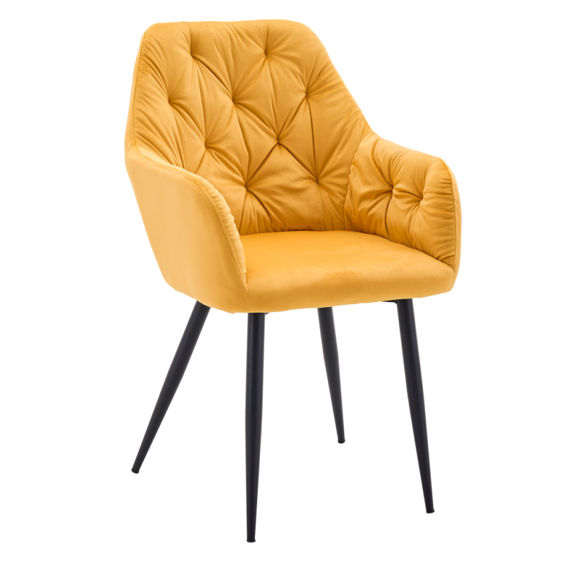 Designové křeslo, žlutá Velvet látka, VERIO NEW