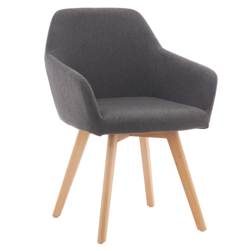 Designové křeslo, tmavě šedá/buk, CLORIN 2 NEW