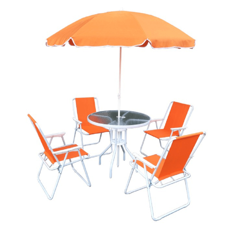 Zahradní set, oranžová/bílá, ODELO P1, poškozené zboží