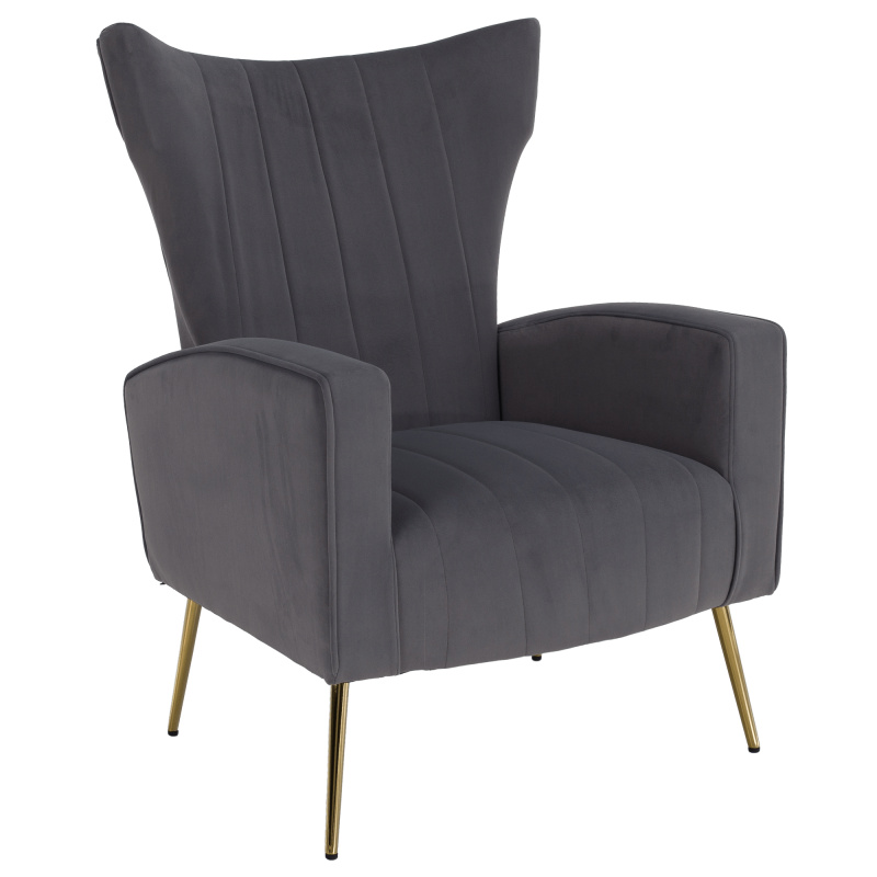 Relaxační křeslo, šedá Velvet látka, BARET RP1, rozbalené zboží