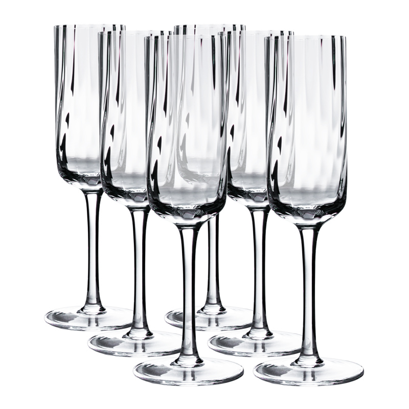 Sklenice na šampaňské, set 6 ks, 220 ml, čirá, GRANITY TYP 1 P1, poškozené zboží