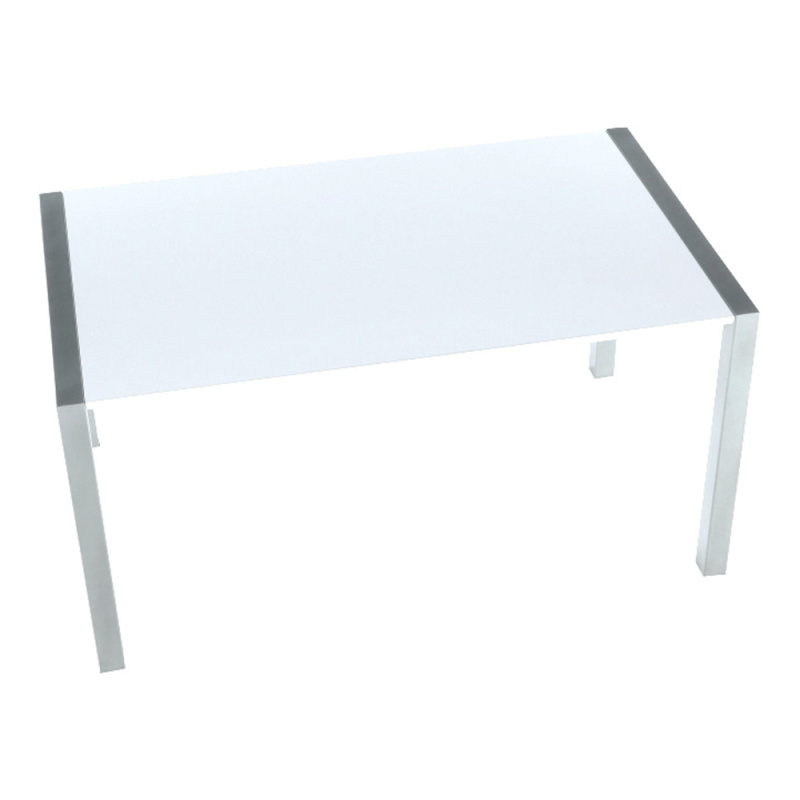Jídelní stůl, rozkládací, MDF/kov, bílá extra vysoký lesk HG, 150-190-230x90 cm, DARO P7, poškozené zboží