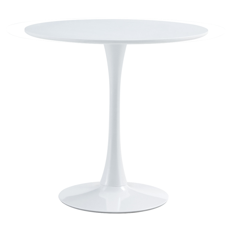Jídelní stůl, kulatý, bílá matná, průměr 80 cm, REVENTON NEW P1, poškozené zboží
