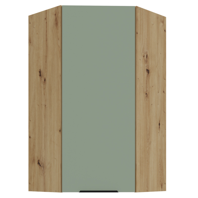 Horní rohová skříňka, aquamarine/dub artisan, ARSANY 60x60 GN-108 1F