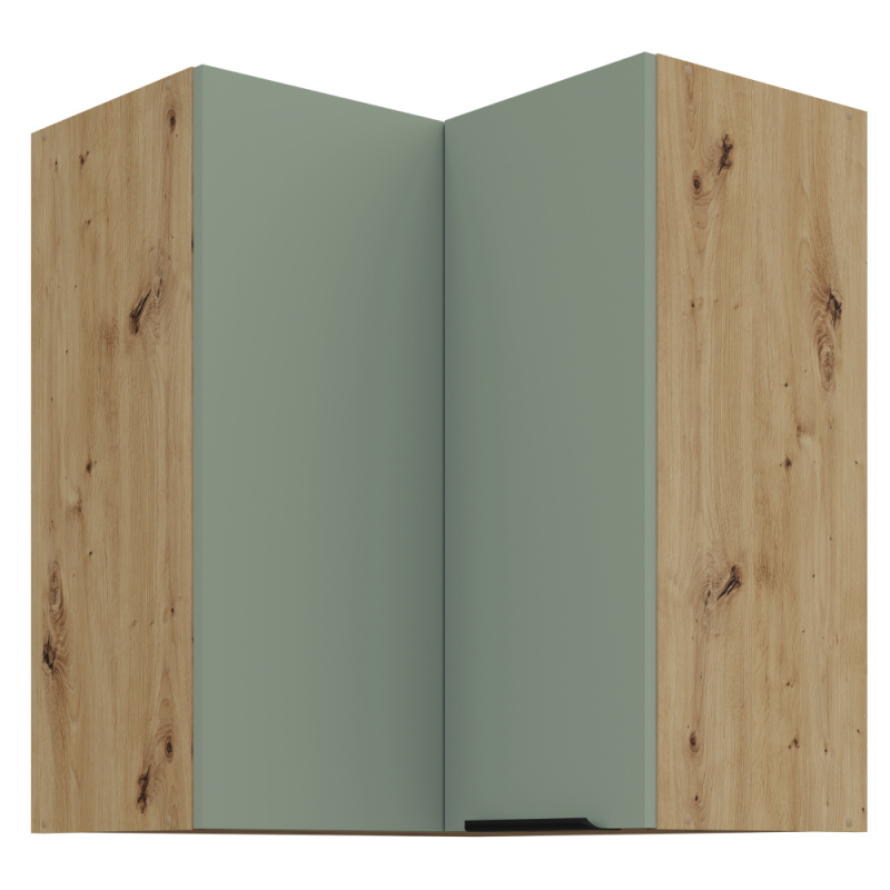 Horní rohová skříňka, aquamarine/dub artisan, ARSANY 60x60 GN-72 2F