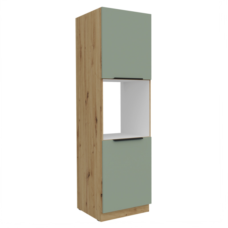 Vysoká skříňka na vestavnou troubu, aquamarine/dub artisan, ARSANY 60 DP-210 2F