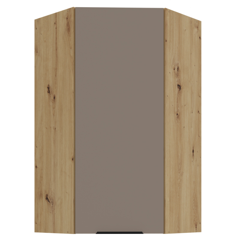 Horní rohová skříňka, sandgrau/dub artisan, FRISBO 60x60 GN-108 1F