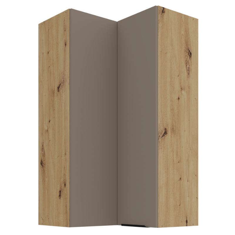 Horní rohová skříňka, sandgrau/dub artisan, FRISBO 60x60 GN-108 2F