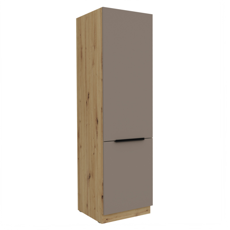 Skříňka na vestavnou chladničku, sandgrau/dub artisan, FRISBO 60 LO-210 2F