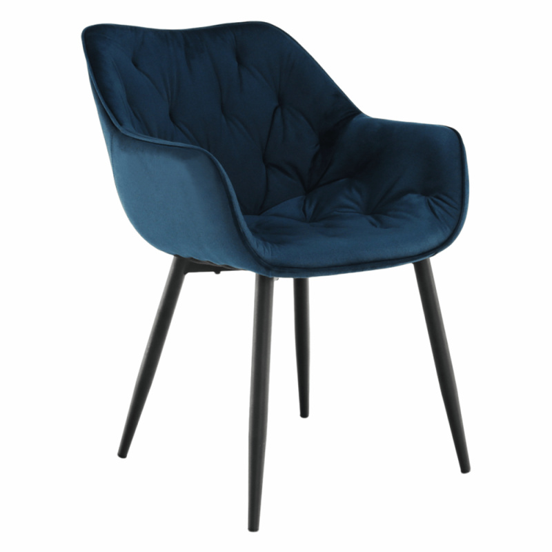 Designové křeslo, modrá Velvet  látka, FEDRIS P3, poškozené zboží