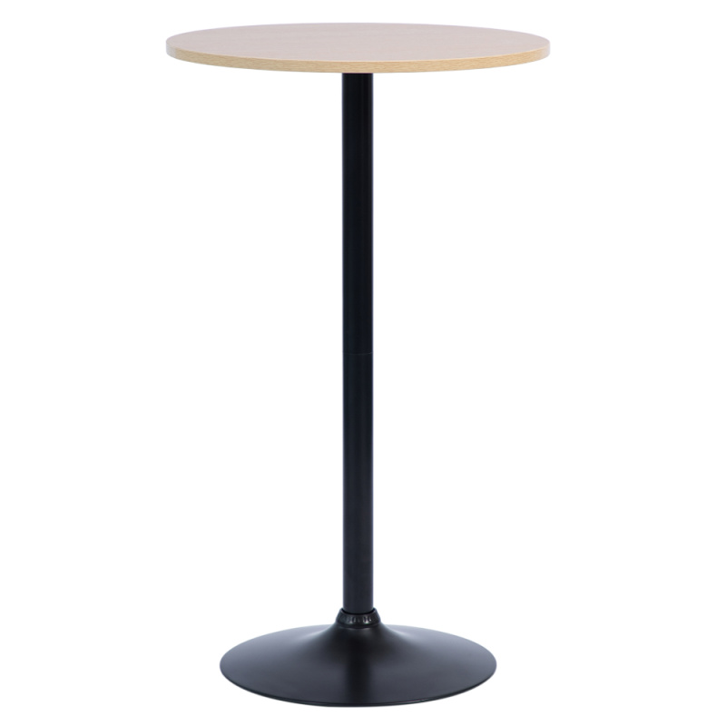 Barový stůl, dub/černá, průměr 60 cm, MAZEN