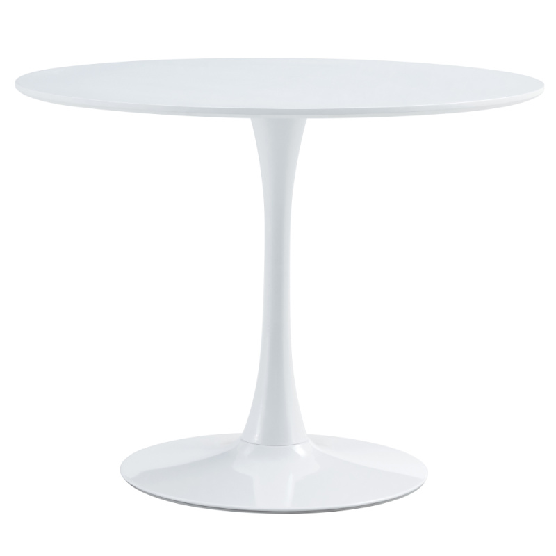 Jídelní stůl, kulatý, bílá matná, průměr 110 cm, REVENTON NEW P1, poškozené zboží