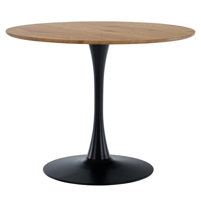 Jídelní stůl, kulatý, dub/černá, průměr 110 cm, REVENTON NEW P2, poškozené zboží