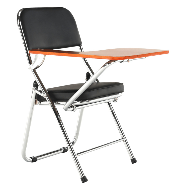 Židle s deskou na psaní, černá/přírodní, TEKER P1, poškozené zboží