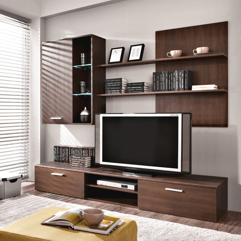 Obývací stěna, wenge, QUATRO P2, poškozené zboží