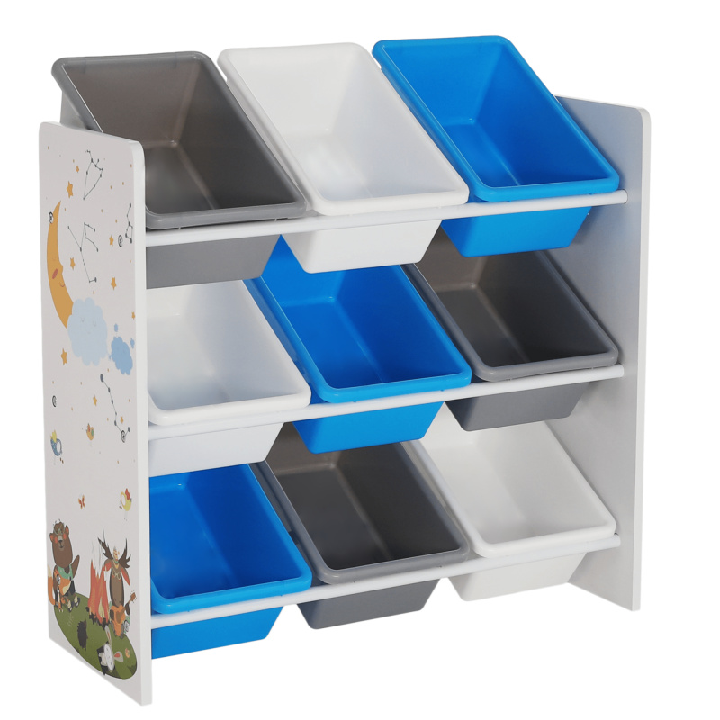 Organizér/regál na hračky, vícebarevný/vzor, DARLING TYP 3 P1, poškozené zboží