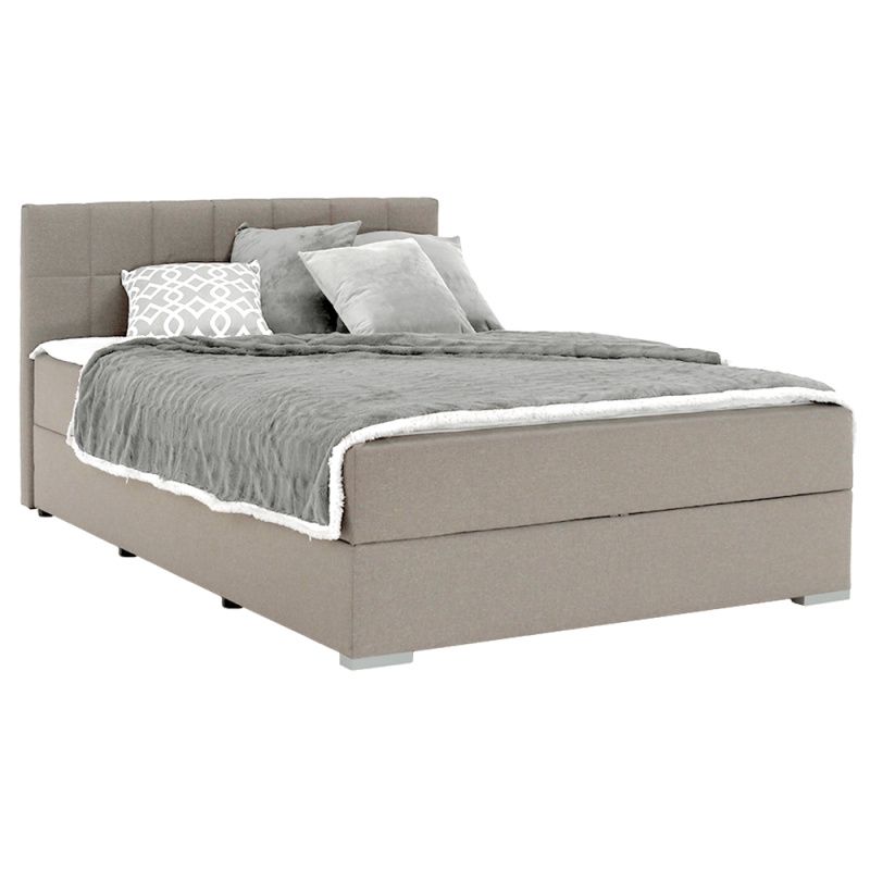 Boxspringová postel 140x200, šedohnědá TAUPE, FERATA TV KOMFORT P8, poškozené zboží