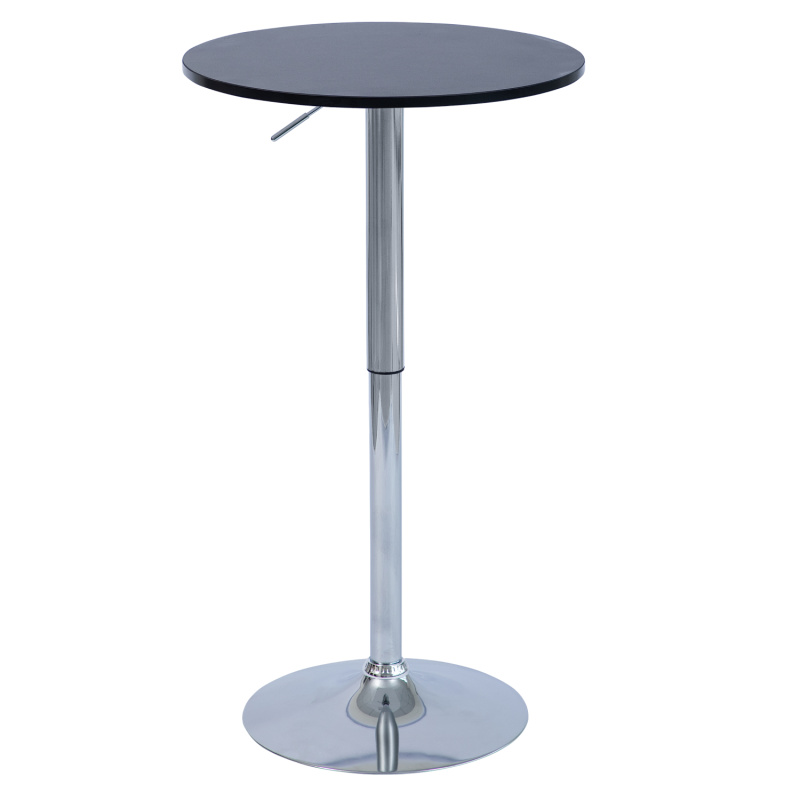 Barový stůl s nastavitelnou výškou, černá, průměr 60 cm, BRANY 3 NEW