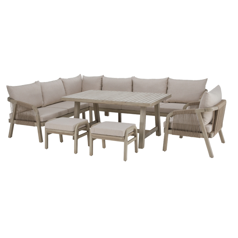 Zahradní set, akáciové dřevo, béžová/přírodní patina, PARVEN P1, poškozené zboží