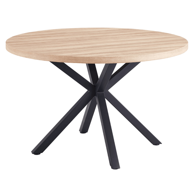 Jídelní stůl, dub sonoma/černá, průměr 120 cm, MEDOR P3, poškozené zboží