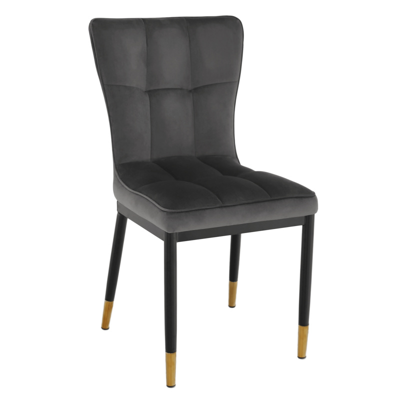 Designová jídelní židle, tmavě šedá Velvet látka, EPONA P4, poškozené zboží
