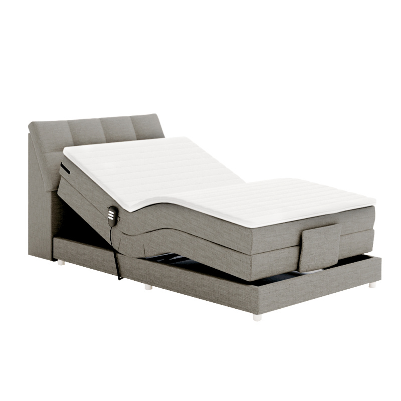 Elektrická polohovací postel, boxspring, šedá, 120x200, GERONA PP1, poškozené zboží