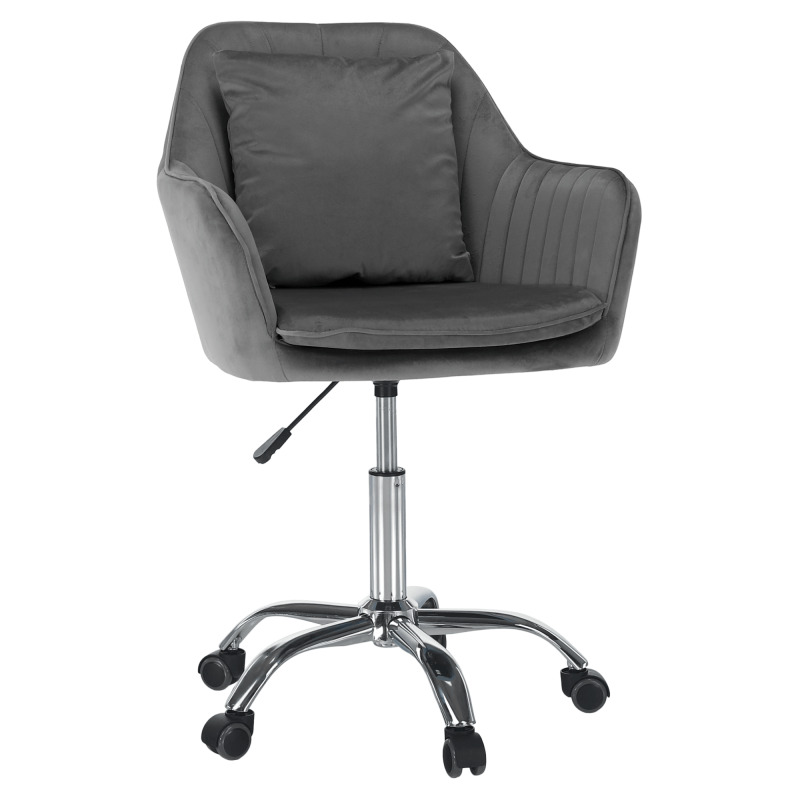 Kancelářské křeslo, šedá Velvet látka/chrom, KLIAN P1, poškozené zboží