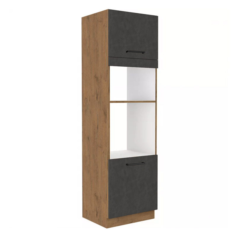 Vysoká skříňka, dub lancelot/šedá matná, VEGA 60 DPM-210 P1, poškozené zboží