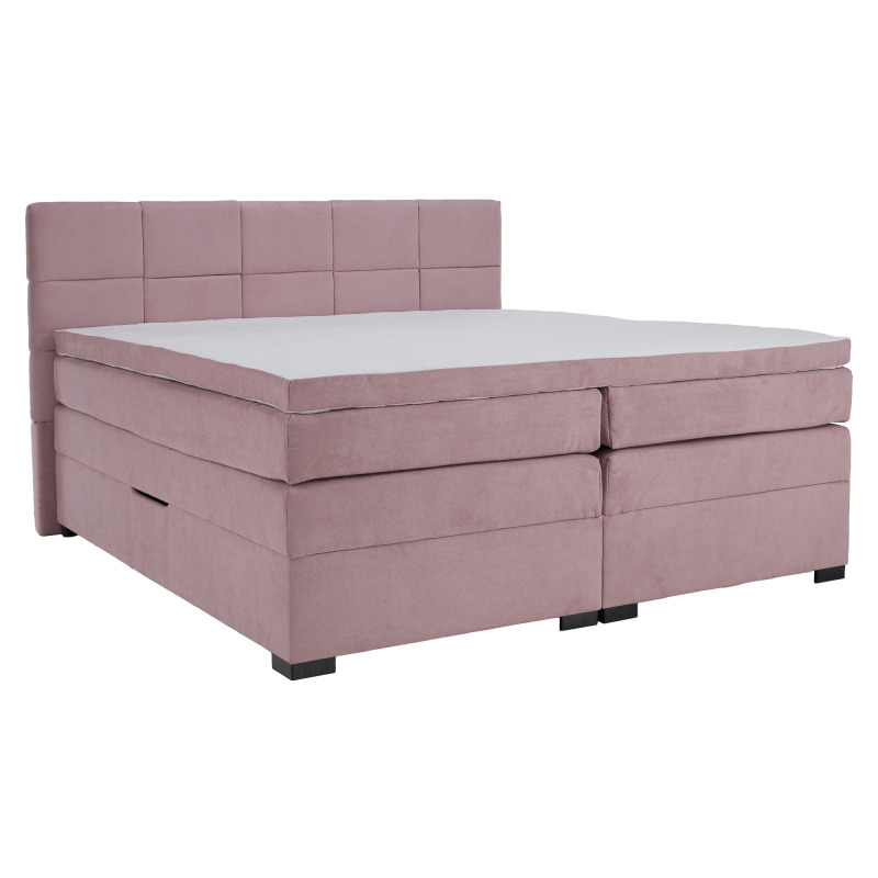 Boxspringová pocketová postel, 200x200, růžová, APRIL P1, poškozené zboží