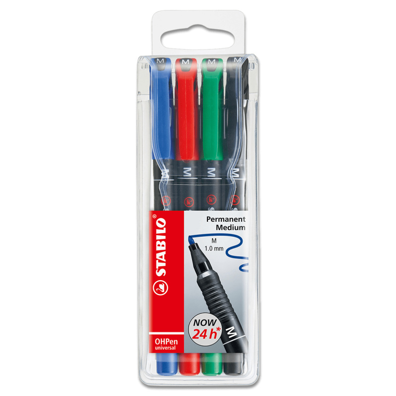 STABILO OHPen universal 843 Medium - permanentní popisovač - sada 4 barev