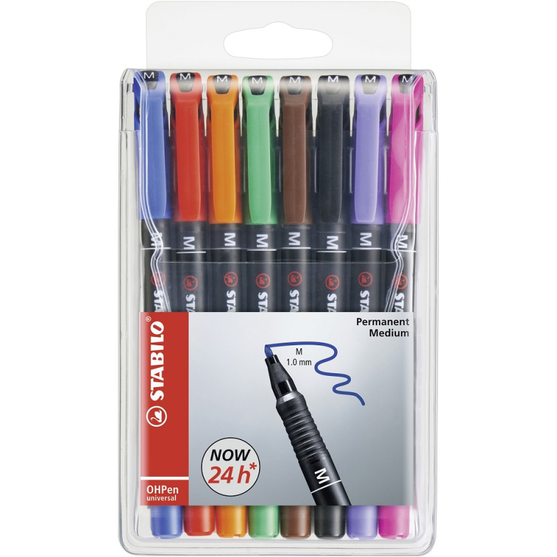 STABILO Permanentní popisovač - OHPen universal - 843/8 - medium - 8 ks sada