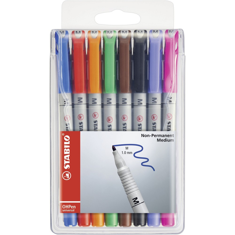 STABILO Popisovač - OHPen universal - 853/8 - nepermanentní - medium - 8 ks sada