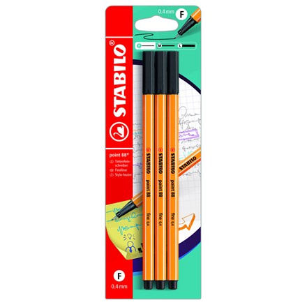 STABILO Liner Point 88 černý 3 ks