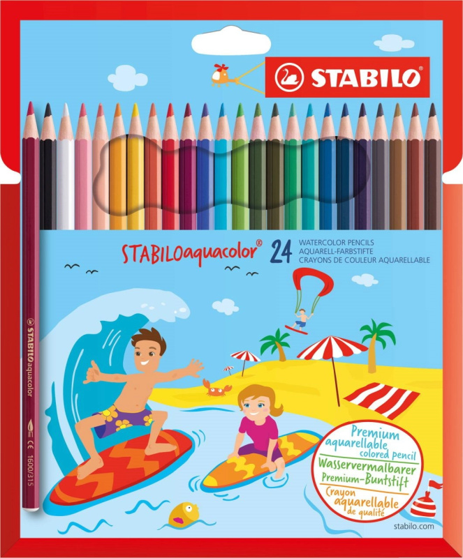 Pastelky STABILO aquacolor, sada 24 ks