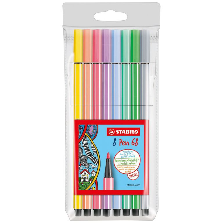Fixka STABILO Pen 68 sada 8 ks v púzdre"PASTEL"