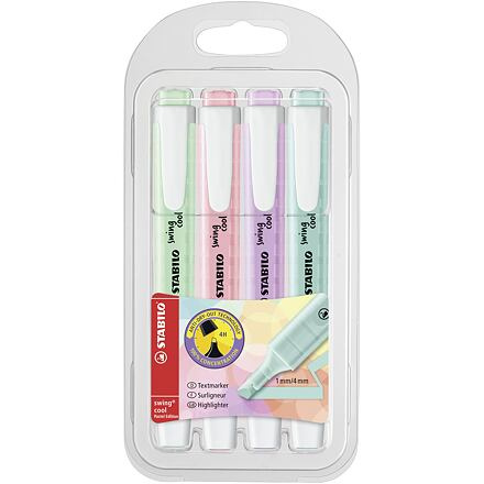 Stabilo Zvýrazňovač swing cool PASTEL sada 4ks