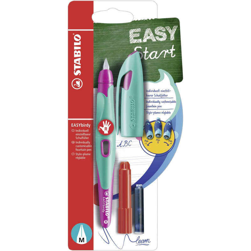 STABILO EASYbirdy tyrkysová/neonově růžová - B-53282-5 - vč. bombičky