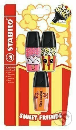 Zvýrazňovač STABILO BOSS MINI Sweet Friends, sada 3 ks Blistr