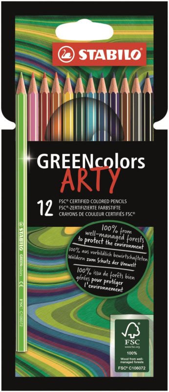 Stabilo Pastelky GREENColors ARTY 12 barev
