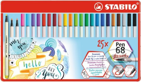 STABILO Pen 68 brush (25 ks púzdro kovové)