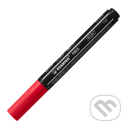 STABILO FREE Acrylic - T300 Okrúhly hrot 2-3mm -  karmínová