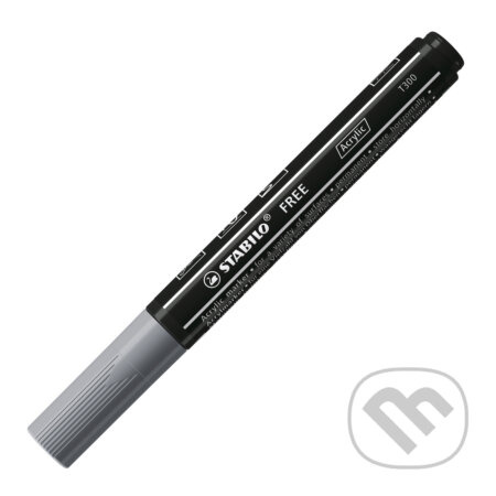 STABILO FREE Acrylic - T300 Okrúhly hrot 2-3mm - tmavosivá