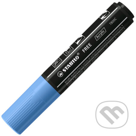 STABILO FREE Acrylic - T800C Klinový hrot 4-10mm - kobaltová modrá