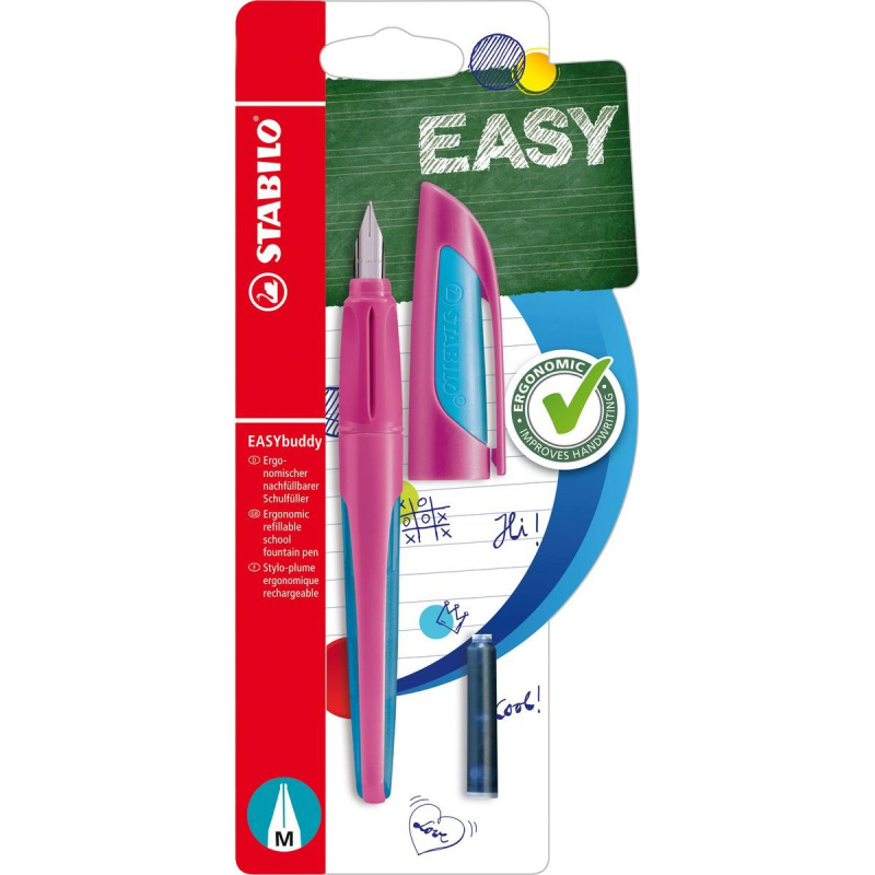 STABILO B-57989-5 EASYbuddy FRESH EDITION Plnicí pero růžová a světle modrá