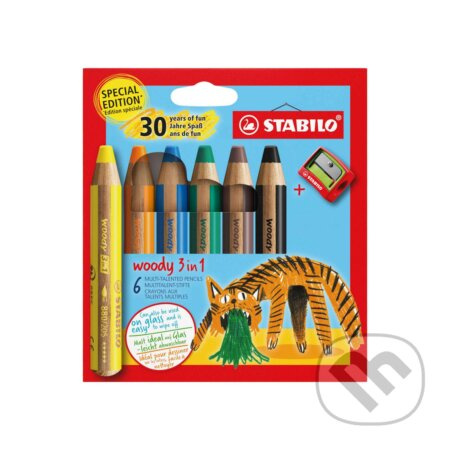 STABILO woody 3 in 1 - sada 6 ks s ořezávátkem