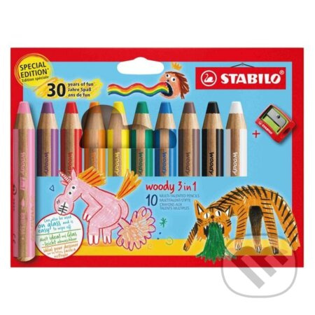 STABILO woody 3 in 1 - sada 10 ks s ořezávátkem