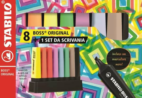 Zvýrazňovač STABILO BOSS ORIGINAL deskset - 8 ks